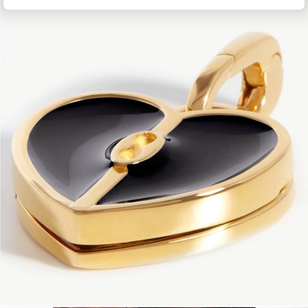 Missoma Heart Locket Padlock Onyx Black